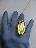 Цитрин 18 розмір кільце з натуральним цитрином кільце з каменем цитрин жовтий у сріблясті Індія!, фото 7
