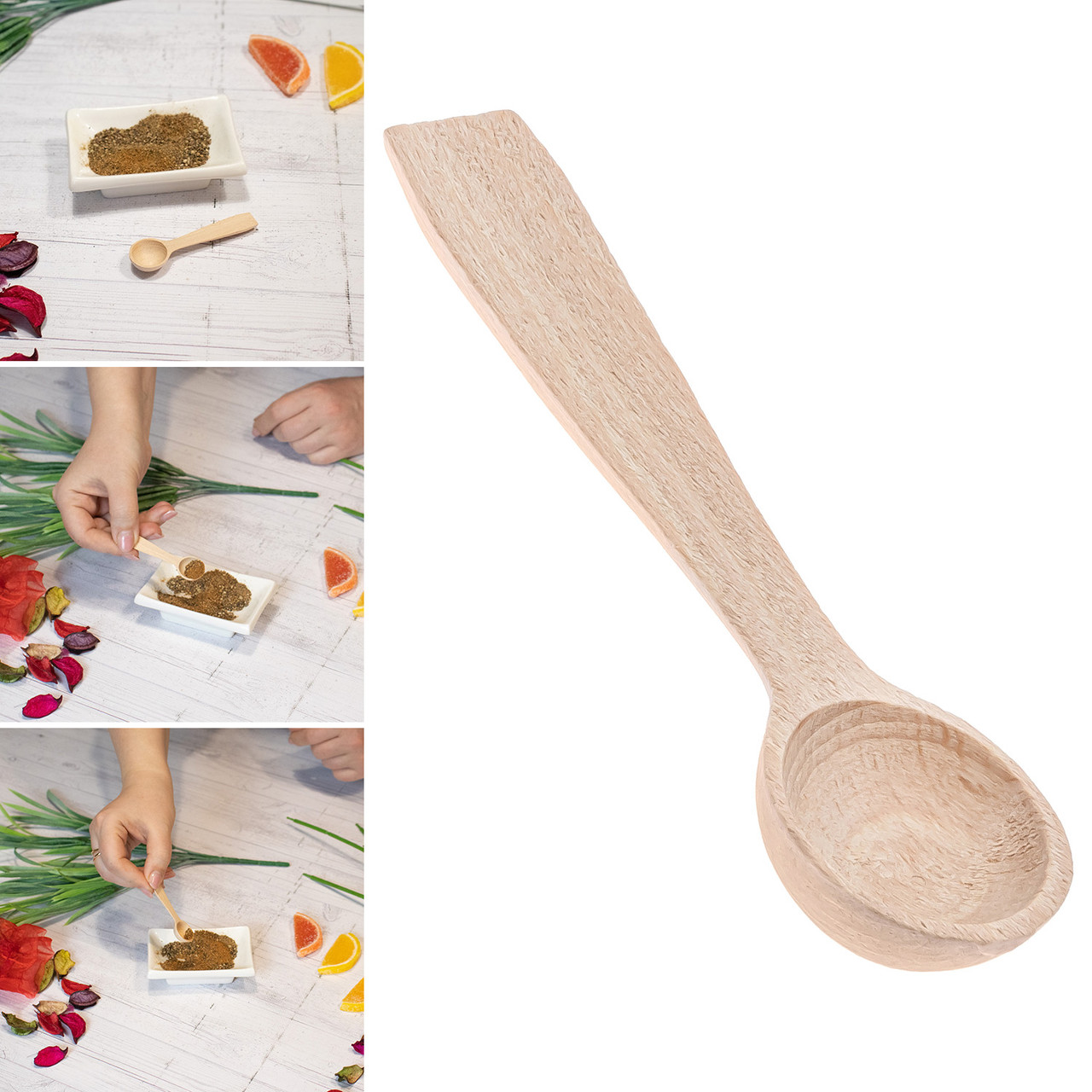 Ложка дерев'яна для цукру, спецій та сипучих продуктів 7.5 см