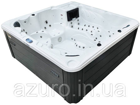 Гідромасажний басейн Aquajoy Borneo (230х230х96 см), Сріблясто-білий мармур, фото 2