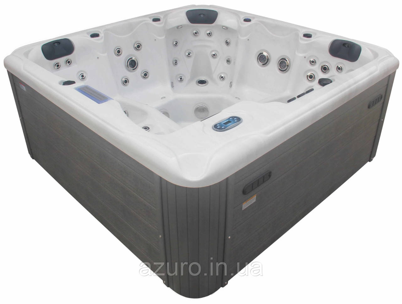 Гідромасажний басейн Aquajoy Santorini (220х220х95 см), Сріблясто-білий мармур