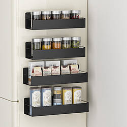 Магнітні полиці на холодильник – комплект із 4 штук. Набір органайзерів на кухню для спецій (W-023)