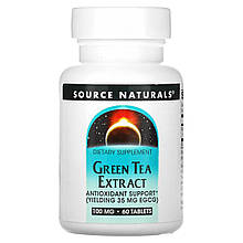 Зелений чай екстракт (Green Tea Extract), Source Naturals, 100 мг, 60 таблеток