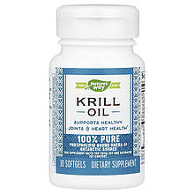 Жир криля, Krill Oil, Nature's Way, 30 гелевих капсул (0,5 г у кожній гелевій капсулі)