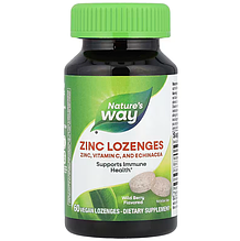 Глюконат цинку, Zinc Lozenges, Nature's Way, ягідний смак, 60 пастилок