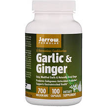 Корінь імбиру і часник (Garlic Ginger), Jarrow Formulas, 700 мг, 100 капсул