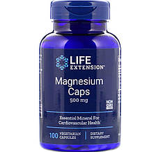 Магній, Magnesium, Life Extension, 500 мг, 100 вегетаріанських капсул