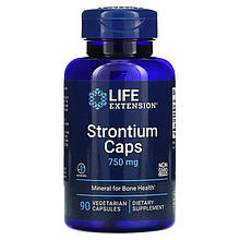 Стронцій для здоров'я кісток, Strontium, Life Extension, 750 мг, 90 вегетаріанських капсул (250 мг на капсулу)
