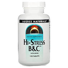 Стрес формула, Hi-Stress B & C, Source Naturals, 120 таблеток