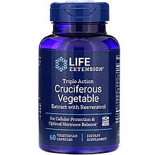 Рослинний екстракт, що містить ресвератрол, Cruciferous Vegetable, Life Extension, 60 капсул