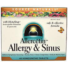 Гомеопатія для алергіків, Allergy & Sinus, Source Naturals, 48 таб.