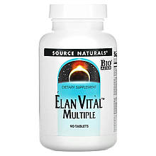 Мультивітаміни, Elan Vital Multiple, Source Naturals, 90 таблеток