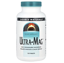 Магній (ультра), Ultra-Mag, Source Naturals, 120 таблеток