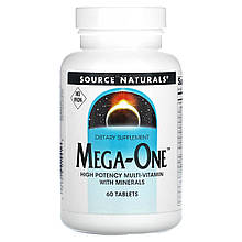 Мультивітаміни без заліза, Mega-One, Source Naturals, по 1 в день, 60 таблеток