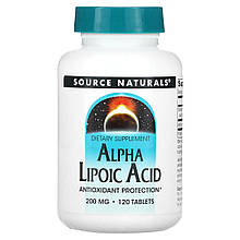 Альфа-ліпоєва кислота, Alpha Lipoic Acid, Source Naturals, 200 мг, 120 таблеток