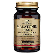 Мелатонін, Melatonin, Solgar, 3 мг, 60 таблеток для розжовування