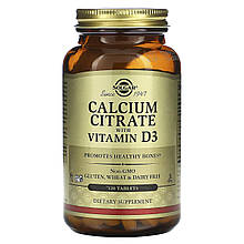 Цитрат кальцію з вітаміном D3, Calcium Citrate, Solgar, 120 таблеток