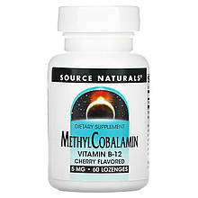 Вітамін В12 (метилкобаламін), MethylCobalamin, Source Naturals, вишня, 5 мг, 60 таб.