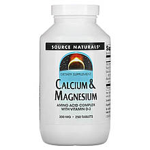 Кальцій і магній, Calcium & Magnesium, Source Naturals, 300 мг, 250 таблеток