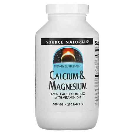 Кальцій і магній, Calcium & Magnesium, Source Naturals, 300 мг, 250 таблеток, фото 1
