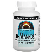 D-Манноза, D-Mannose, Source Naturals, 500 мг, 60 капсул