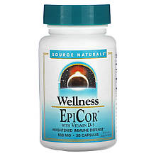 Епікор + вітамін D3, EpiCor, Source Naturals, 500 мг, 30 капсул