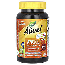 Мультивітаміни для дітей, вишня, виноград і апельсин, Alive! Multi-Vitamin, Nature's Way, 90 жувальних цукерок
