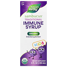 Чорна бузина для дітей, Sambucus for Kids, Nature's Way, 25 мг, сироп, органік, від 1 року, 120 мл