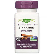 Екстракт кориці, Cinnamon, Nature's Way, стандартизований, 60 капсул