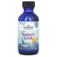 Рідкий риб'ячий жир для дітей + D3, Baby's DHA, Nordic Naturals, 60 мл