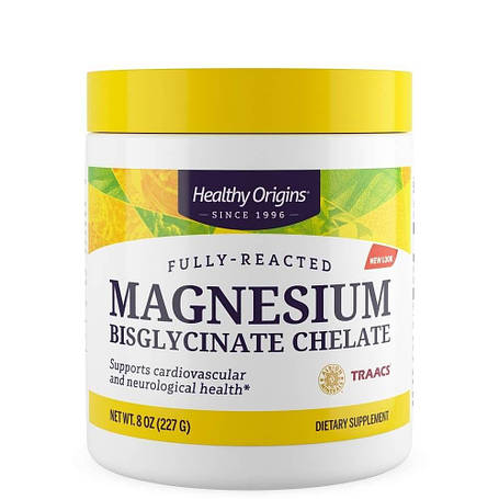 Магній хелат бісгліцинат, Magnesium, Healthy Origins, 227 грам, фото 1