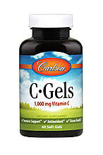 Вітамін C, C-Gel, Carlson, 1000 мг, 60 гелевих капсул