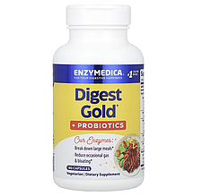 Пробіотик + ферменти, Digest Gold + Probiotics, Enzymedica, 180 капсул