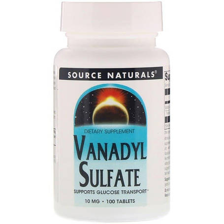 Ванадій сульфат, Vanadyl Sulfate, Source Naturals, 10 мг, 100 таблеток, фото 1