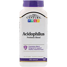 Пробіотики, Acidophilus Probiotic, 21st Century, пробіотична суміш, 150 капсул