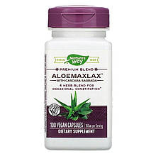 Каскара саграда з алое, AloeMaxLax, Nature's Way, 360 мг, 100 веганських капсул
