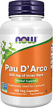 По д'арко, Pau D 'Arco, Now Foods, 500 мг, 100 капсул