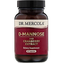Підтримка нирок з журавлиною, D-Mannose and Cranberry, Dr. Mercola, 60 капсул