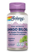 Гінкго білоба, Ginkgo Biloba Leaf Extract, Solaray, 60 мг, 60 вегетаріанських капсул