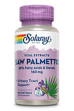 Со пальметто, екстракт ягід, Saw Palmetto, Solaray, 160 мг, 60 гелевих капсул