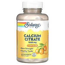Цитрат кальцію, Calcium Citrate, Solaray, 1000 мг, смак апельсина, 60 жувальних таблеток