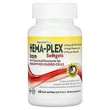 Вітамінно-мінеральний комплекс, Hema-Plex, Nature's Plus, 60 швидкодіючих гелевих капсул