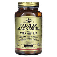 Кальцій і магній з вітаміном D3, Calcium Magnesium D3, Solgar, 150 таблеток