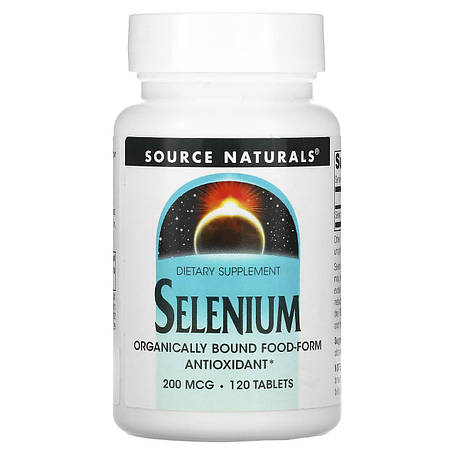 Селен, Selenium, Source Naturals, 200 мкг, 120 таблеток, фото 1