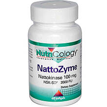 НаттоЗім, NattoZyme, Nutricology, 180 гелевих капсул