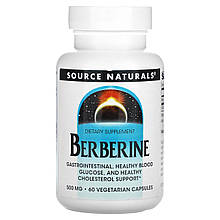 Берберин, Berberine, Source Naturals, 500 мг, 60 вегетаріанських капсул
