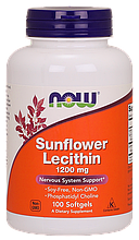 Соняшниковий лецитин, Sunflower Lecithin, Now Foods, 1200 мг, 100 гелевих капсул