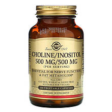 Холін та Інозитол, Choline/Inositol, Solgar 100 вегетаріанських капсул