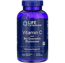 Вітамін С + біо-кверцетин, Vitamin C and Bio-Quercetin Phytosome, Life Extension, 250 вегетаріанських таблеток