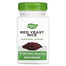 Червоний дріжджовий рис, Red Yeast Rice, Nature's Way, 600 мг, 120 веганських капсул