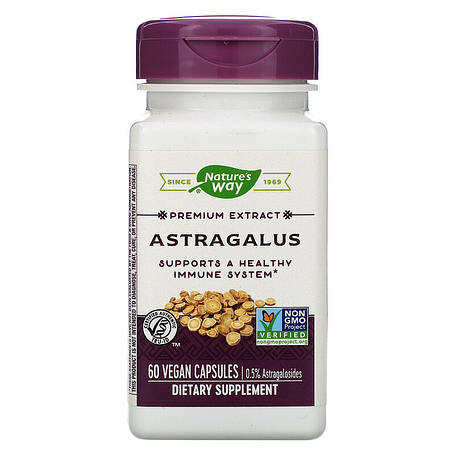 Астрагал, Astragalus, Nature's Way, стандартизований, 60 веганських капсул, фото 1